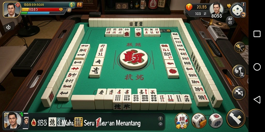Tampilan gameplay Mahjong yang mengasyikkan di 8055.