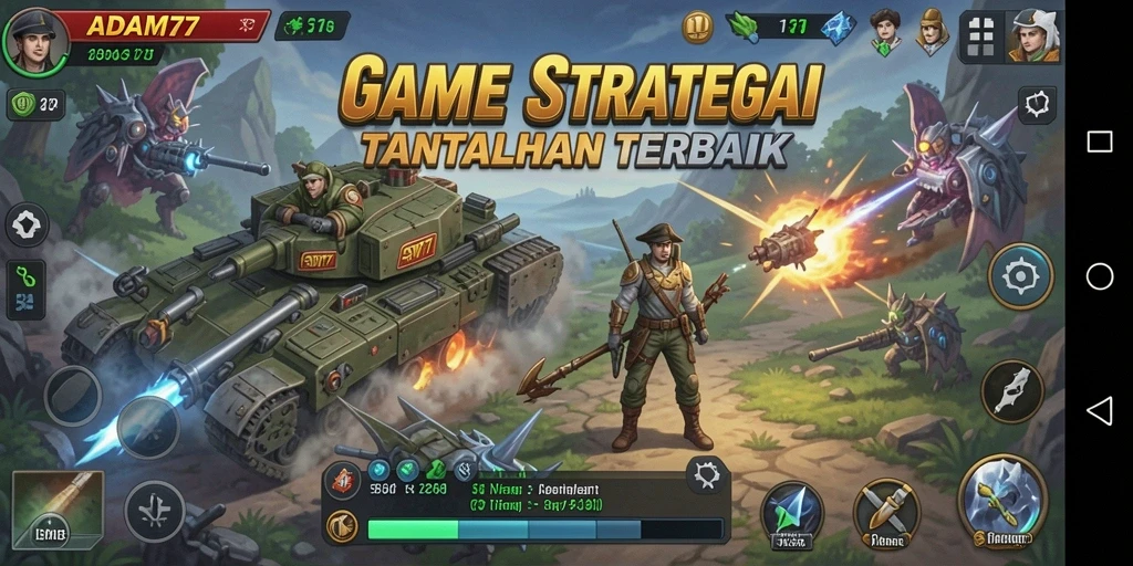 Menampilkan gameplay strategis dan interaksi antar pemain.