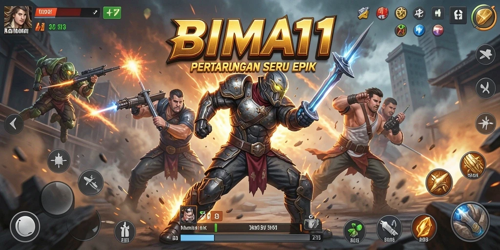 Tampilan gameplay mendebarkan dalam BIMA11 dengan aksi tanpa henti.