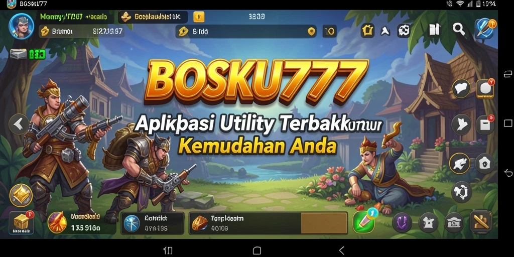 Tampilan screenshot utama BOSKU777 menunjukkan interface intuitif dan fitur Utility yang memudahkan.
