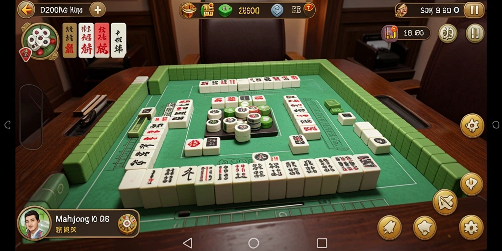 Tampilan gameplay D200M yang menarik dengan grafis Mahjong yang menawan.