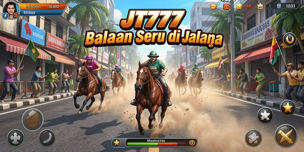 Tampilan gameplay JT777 yang memukau dengan balapan seru.
