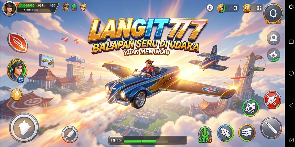 Tampilan gameplay LANGIT777 yang menegangkan dan penuh aksi balapan udara.