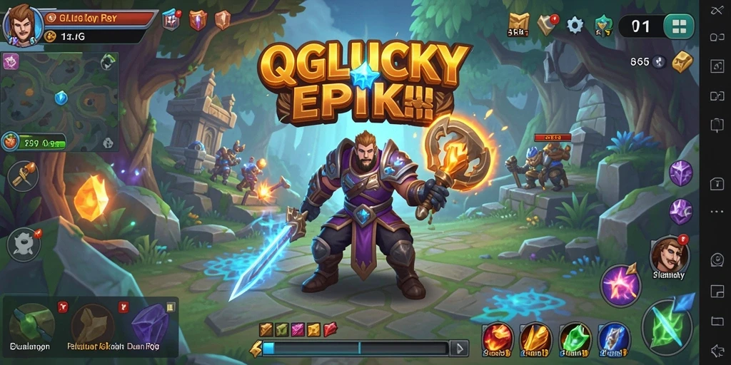 Gameplay QGLUCKY menampilkan aksi RPG yang seru dan mendebarkan.
