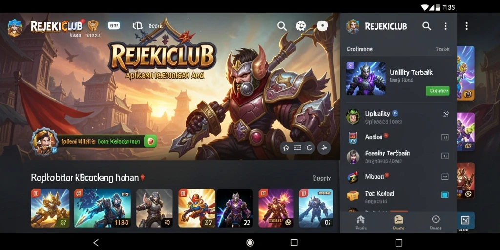 Tampilan antarmuka aplikasi REJEKICLUB yang modern dan intuitif.