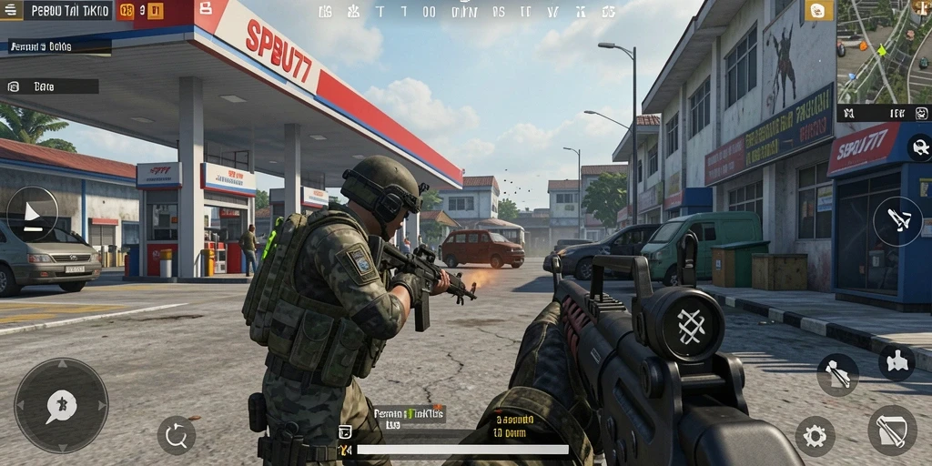 Gameplay seru dari SPBU77 dengan aksi tembak-menembak yang intens.