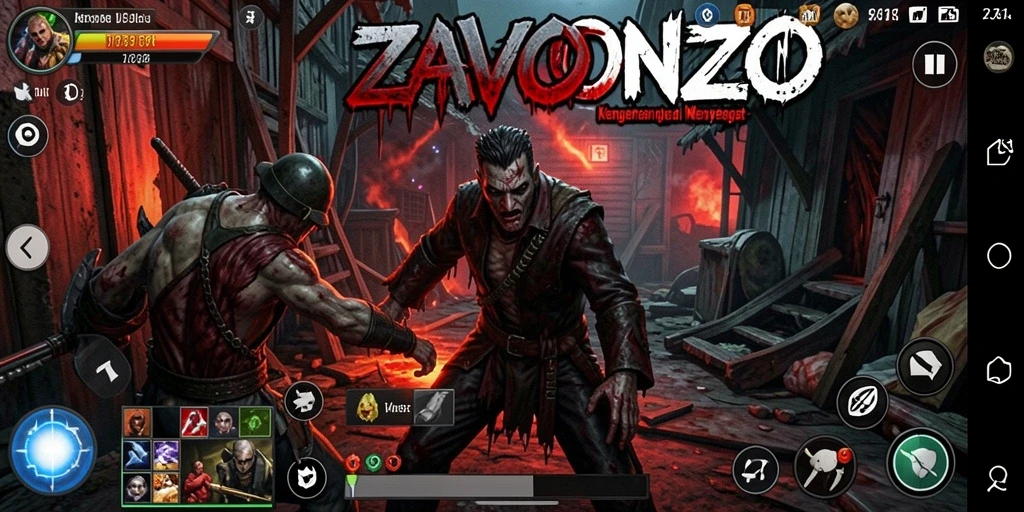 Tampilan gameplay menegangkan dalam <strong>ZAVONZO</strong> yang penuh misteri.