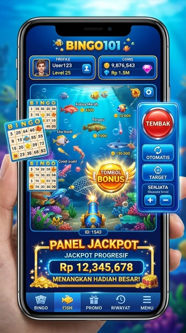 Fitur pencarian yang mudah di aplikasi bingo101.